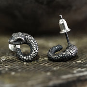 Buddha Stones 999 Sterling Silver Snake Texture Year Of The Snake Protection Balance Earrings Earrings BS 15