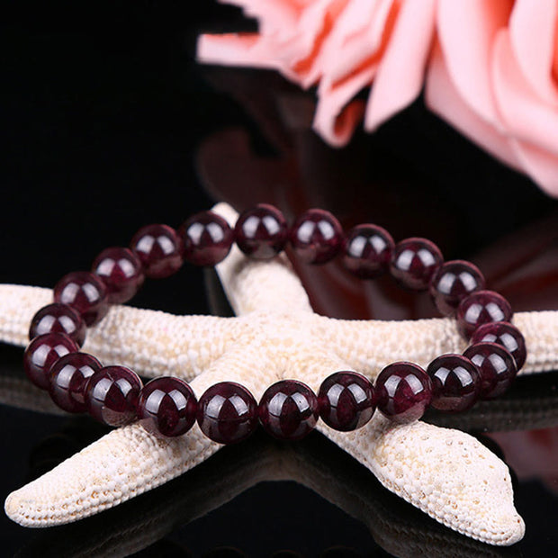 Buddha Stones Natural Garnet Bead Passion Bracelet