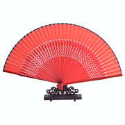 Buddha Stones Flower Rabbit Spray Painting Handheld Cotton Linen Fabric Bamboo Folding Fan Folding Fan BS 2