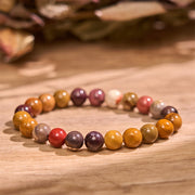 Buddha Stones Inspire Creativity Orange Red Series Passion Courage Bracelet Bracelet BS Mookaite(Wrist Circumference: 14-16cm)