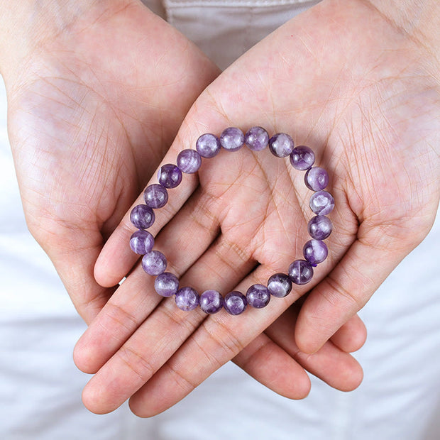 Buddha Stones Keep Calm Purple Series Healing Love Bracelet