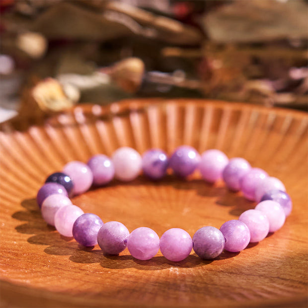 Buddha Stones Keep Calm Purple Series Healing Love Bracelet Bracelet BS Purple Mica Stone(Wrist Circumference: 14-16cm)