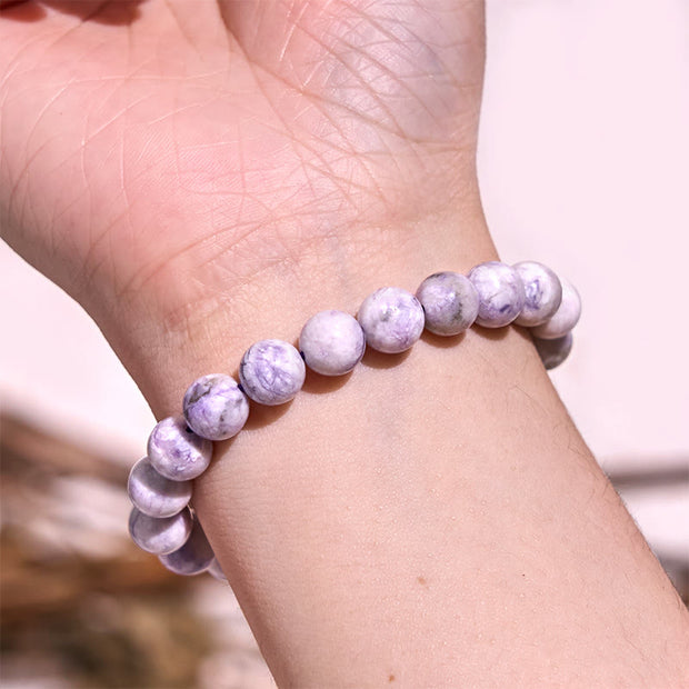 Buddha Stones Keep Calm Purple Series Healing Love Bracelet