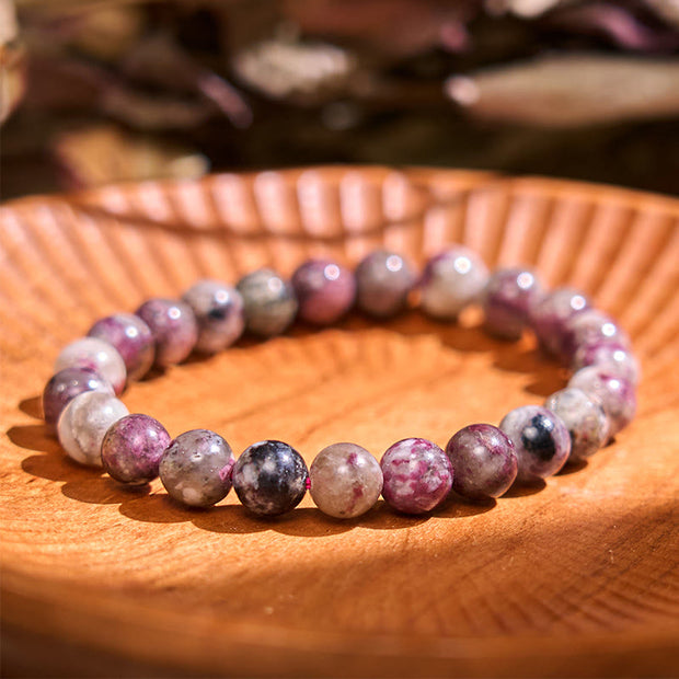 Buddha Stones Keep Calm Purple Series Healing Love Bracelet Bracelet BS Plum Blossom Tourmaline(Wrist Circumference: 14-16cm)