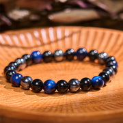 Buddha Stones Lead Back To Earth Neutral Color Series Grounding Balance Bracelet Bracelet BS Lazurite Tiger Eye Obsidian Hematite(Wrist Circumference: 14-18cm)