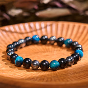 Buddha Stones Lead Back To Earth Neutral Color Series Grounding Balance Bracelet Bracelet BS Blue Tiger Eye Obsidian Hematite(Wrist Circumference: 14-18cm)