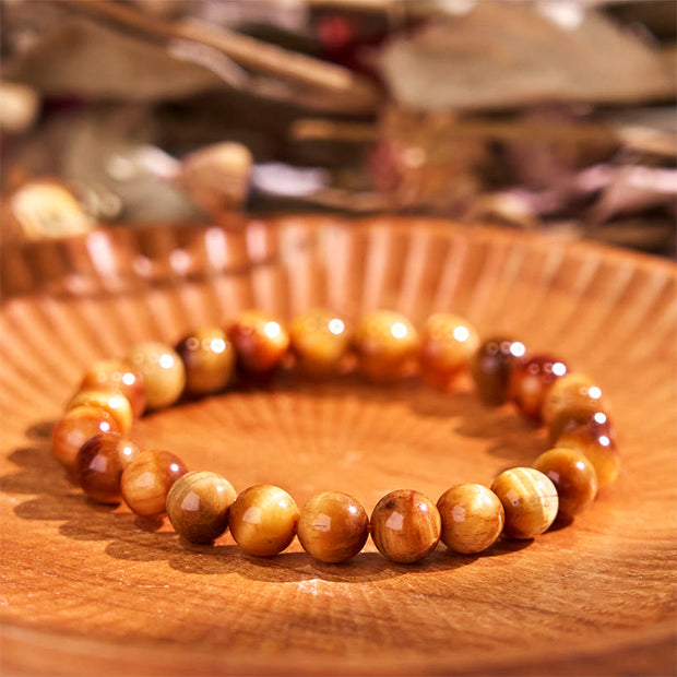 Buddha Stones Boost Vitality Warm Color Series Positive Courage Bracelet Bracelet BS Light Tiger Eye(Wrist Circumference: 14-16cm)