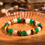 Buddha Stones Boost Vitality Warm Color Series Positive Courage Bracelet Bracelet BS Tiger Eye Green Tiger Eye Citrine(Wrist Circumference: 14-16cm)