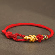Buddha Stones 999 Gold Year of the Snake Design Handmade Luck Protection Rope Braided Bracelet (Extra 30% Off | USE CODE: FS30) - Red - 17-19cm - Gold 0.48g - image 14