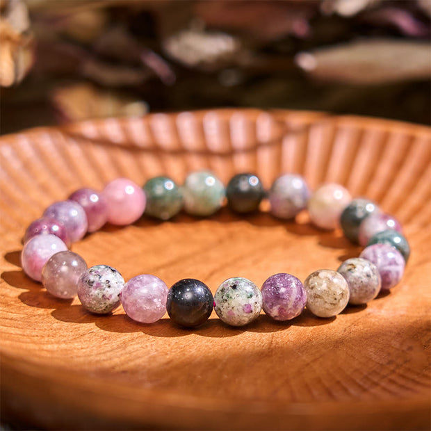 Buddha Stones Restores Calmness Cool Color Series Love Tranquility Bracelet Bracelet BS Tourmaline(Wrist Circumference: 14-16cm)