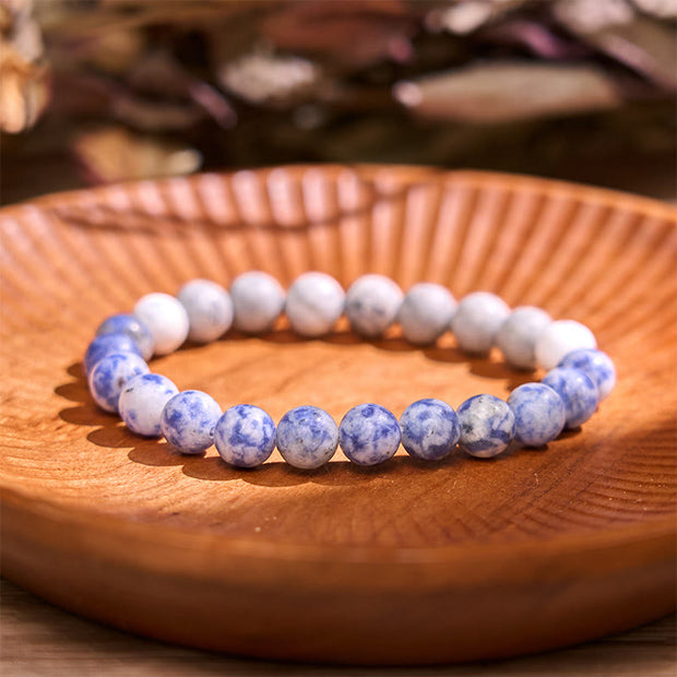 Buddha Stones Restores Calmness Cool Color Series Love Tranquility Bracelet Bracelet BS Sodalite(Wrist Circumference: 14-16cm)