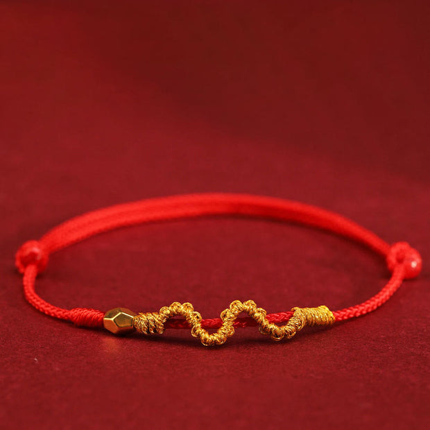 Buddha Stones 999 Gold Year of the Snake Handmade Luck Strength Braided Bracelet Anklet Bracelet Anklet BS 999 Gold Snake Anklet(Anklet Circumference 19-23cm)