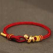 Buddha Stones 999 Gold Year of the Snake Handcrafted Strength Bracelet Bracelet BS Red 18-22cm