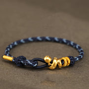 Buddha Stones 999 Gold Year of the Snake Handcrafted Strength Bracelet Bracelet BS Blue 18-22cm