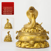 Buddha Stones Year Of The Snake Copper Coins Ingots Treasures Fill The Home Brass Statue Home Decoration Decorations BS Large 21*21*25.5cm