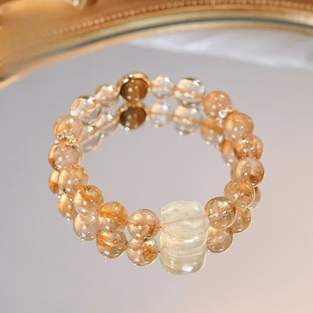 Buddha Stones Topaz Citrine Tiger Eye Zakiram Goddess of Wealth Bracelet Bracelet BS 2