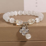 FREE Today: Peace and Support Cat's Eye Crystal Lucky Four Leaf Clover Charm Bracelet