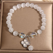 FREE Today: Peace and Support Cat's Eye Crystal Lucky Four Leaf Clover Charm Bracelet