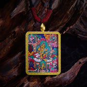 FREE Today: Hope Luck Tibetan Zakiram Nine Tailed Fox Yellow God of Wealth Thangka Necklace Pendant - Five Way God Of Wealth - image 10