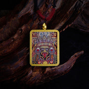 FREE Today: Hope Luck Tibetan Zakiram Nine Tailed Fox Yellow God of Wealth Thangka Necklace Pendant - Zakiram Red - image 20