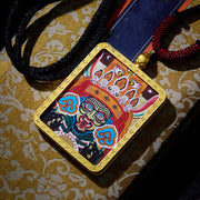 FREE Today: Hope Luck Tibetan Zakiram Nine Tailed Fox Yellow God of Wealth Thangka Necklace Pendant - image 15