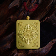 FREE Today: Hope Luck Tibetan Zakiram Nine Tailed Fox Yellow God of Wealth Thangka Necklace Pendant - image 2