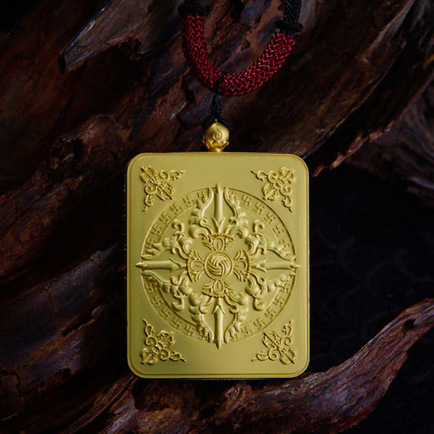 FREE Today: Hope Luck Tibetan Zakiram Nine Tailed Fox Yellow God of Wealth Thangka Necklace Pendant - image 2