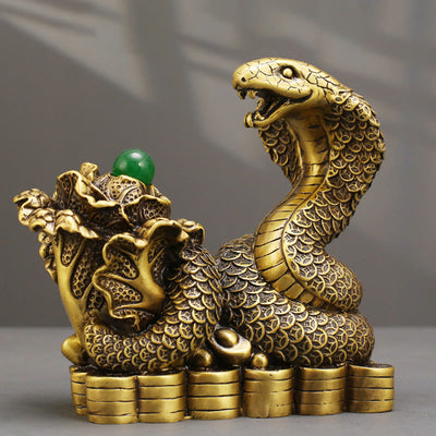 Buddha Stones Year Of The Snake Copper Coins Ingots Cabbage Brass Statue Home Decoration (Extra 30% Off | USE CODE: FS30) - 19*9*18cm - image 0