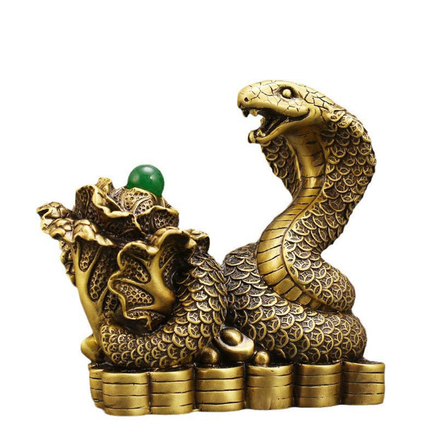 Buddha Stones Year Of The Snake Copper Coins Ingots Cabbage Brass Statue Home Decoration Decorations BS 13