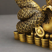 Buddha Stones Year Of The Snake Copper Coins Ingots Cabbage Brass Statue Home Decoration Decorations BS 8