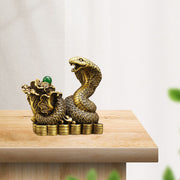 Buddha Stones Year Of The Snake Copper Coins Ingots Cabbage Brass Statue Home Decoration Decorations BS 10