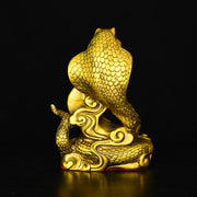 Buddha Stones Year Of The Snake Fu Character Auspicious Clouds Fortune Brass Home Statue Decoration Decorations BS 3