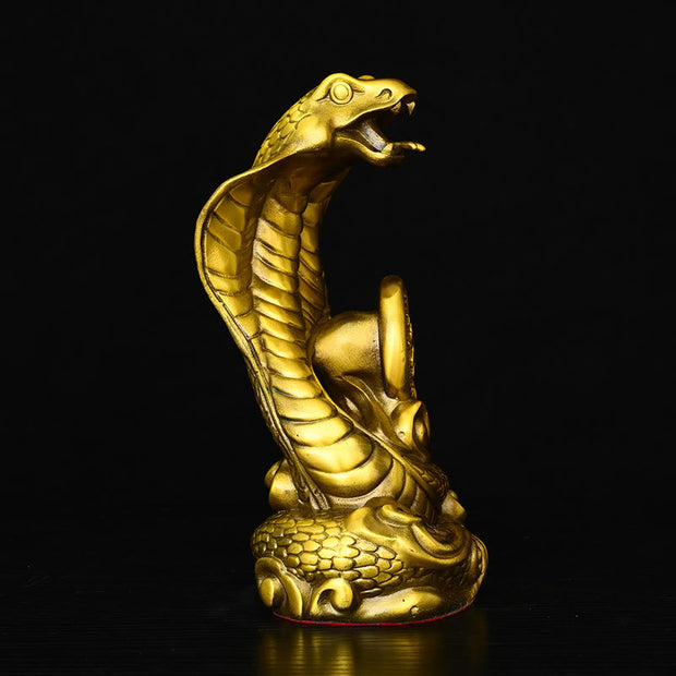 Buddha Stones Year Of The Snake Fu Character Auspicious Clouds Fortune Brass Home Statue Decoration Decorations BS 2