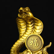 Buddha Stones Year Of The Snake Fu Character Auspicious Clouds Fortune Brass Home Statue Decoration Decorations BS 8