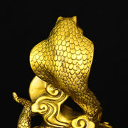 Buddha Stones Year Of The Snake Fu Character Auspicious Clouds Fortune Brass Home Statue Decoration Decorations BS 7