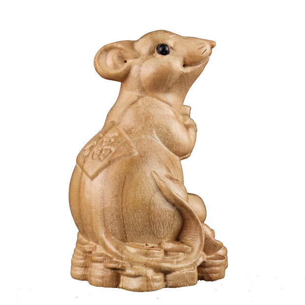 Buddha Stones Year Of The Snake Chinese Zodiac Fu Character Peach Wood Home Statue Decoration Decorations BS 7