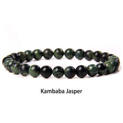 Buddha Stones 6mm Various Stone Crystal Black Glitter Stone Red Tiger Eye Beads Protection Bracelet