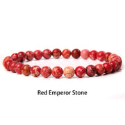 Buddha Stones 6mm Various Stone Crystal Black Glitter Stone Red Tiger Eye Beads Protection Bracelet Bracelet BS Red Emperor Stone 6mm(Wrist Circumference 14-16cm)