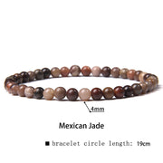 Buddha Stones 4mm Various Stone Crystal Mini Beads Healing Bracelet Bracelet BS Mexican Jade 4mm(Wrist Circumference 14-17cm)