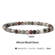 Buddha Stones 4mm Various Stone Crystal Mini Beads Healing Bracelet Bracelet BS African Blood Stone 4mm(Wrist Circumference 14-17cm)