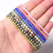 Buddha Stones 4mm Various Stone Crystal Mini Beads Healing Bracelet Bracelet BS 74