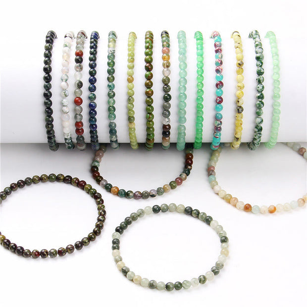 Buddha Stones 4mm Various Stone Crystal Mini Beads Healing Bracelet Bracelet BS 77