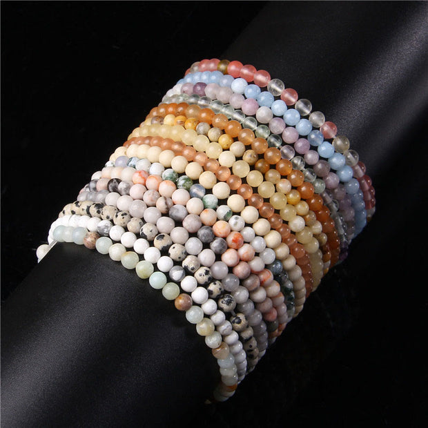 Buddha Stones 4mm Various Stone Crystal Mini Beads Healing Bracelet Bracelet BS 78