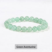 Buddha Stones Various Crystal Stone Amethyst Green Aventurine Rose Quartz Healing Bracelet Bracelet BS Green Aventurine 10mm(Wrist Circumference 14-16cm)