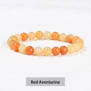 Buddha Stones Various Crystal Stone Amethyst Green Aventurine Rose Quartz Healing Bracelet Bracelet BS Red Aventurine 10mm(Wrist Circumference 14-16cm)