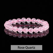 Buddha Stones Various Crystal Stone Amethyst Green Aventurine Rose Quartz Healing Bracelet Bracelet BS Rose Quartz 10mm(Wrist Circumference 14-16cm)