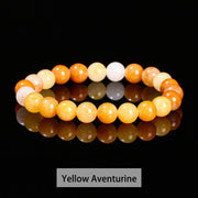 Buddha Stones Various Crystal Stone Amethyst Green Aventurine Rose Quartz Healing Bracelet Bracelet BS Yellow Aventurine 10mm(Wrist Circumference 14-16cm)