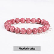 Buddha Stones Various Crystal Stone Amethyst Green Aventurine Rose Quartz Healing Bracelet Bracelet BS Rhodonite 10mm(Wrist Circumference 14-16cm)