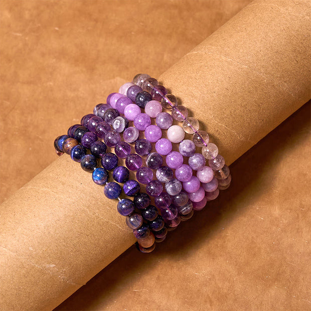 Buddha Stones Keep Calm Purple Series Healing Love Bracelet Bracelet BS 1