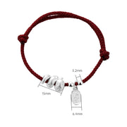 Buddha Stones Handmade 999 Sterling Silver Year Of The Snake Lucky Fortune Red String Happiness Braided Bracelet Bracelet BS 10